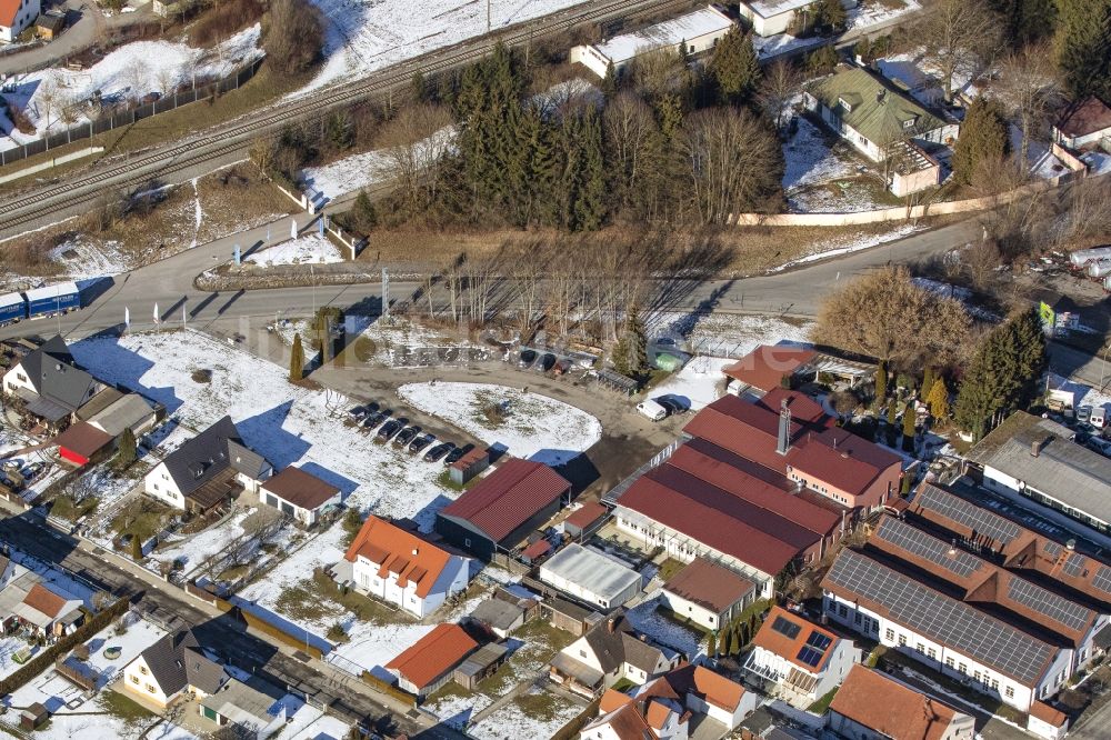 Moosburg an der Isar aus der Vogelperspektive: Werksgelände Ernst Pracher GmbH in Moosburg an der Isar im Bundesland Bayern, Deutschland