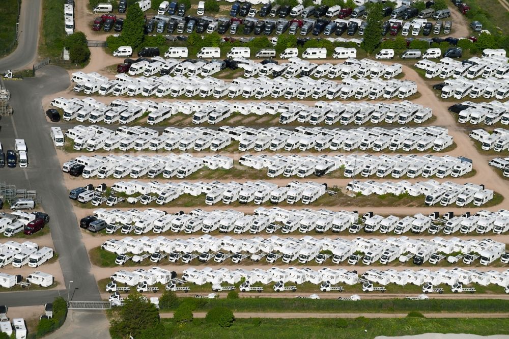 Sprendlingen von oben - Werksgelände der Eura Mobil GmbH in Sprendlingen im Bundesland Rheinland-Pfalz, Deutschland