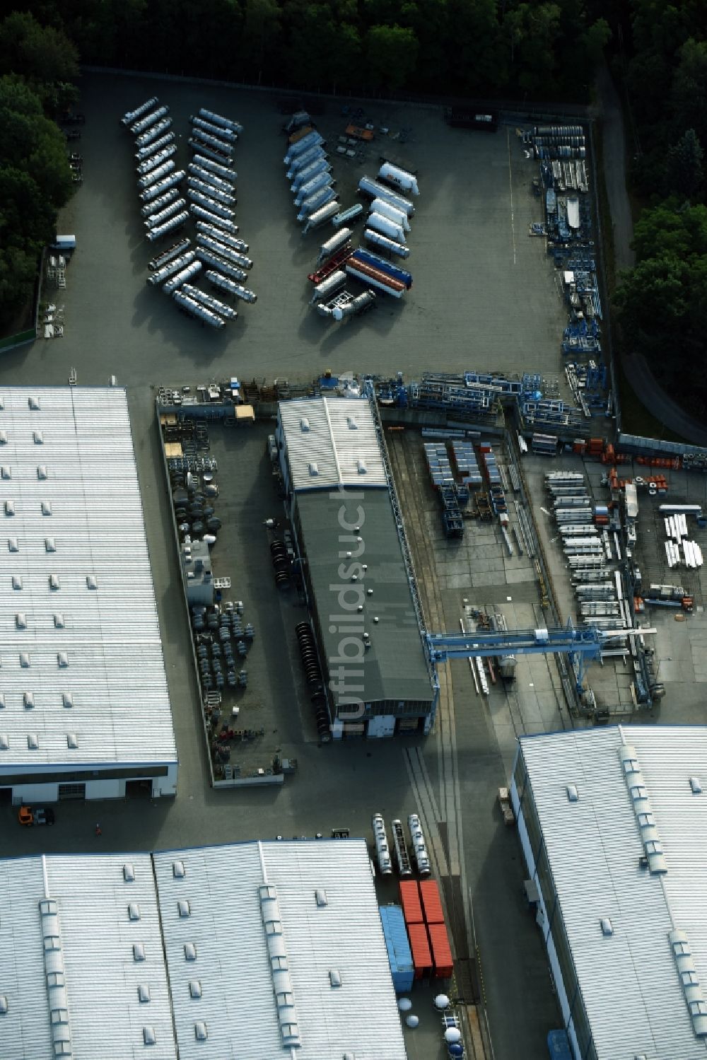 Lutherstadt Wittenberg von oben - Werksgelände der Feldbinder Spezialfahrzeugwerke GmbH in Lutherstadt Wittenberg im Bundesland Sachsen-Anhalt