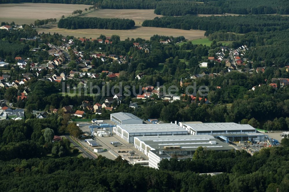 Luftaufnahme Lutherstadt Wittenberg - Werksgelände der Feldbinder Spezialfahrzeugwerke GmbH (Werk Wittenberg) in Lutherstadt Wittenberg im Bundesland Sachsen-Anhalt