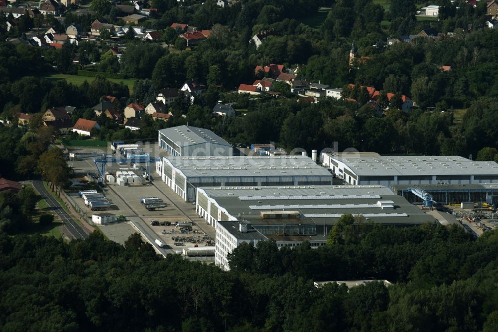 Lutherstadt Wittenberg von oben - Werksgelände der Feldbinder Spezialfahrzeugwerke GmbH (Werk Wittenberg) in Lutherstadt Wittenberg im Bundesland Sachsen-Anhalt