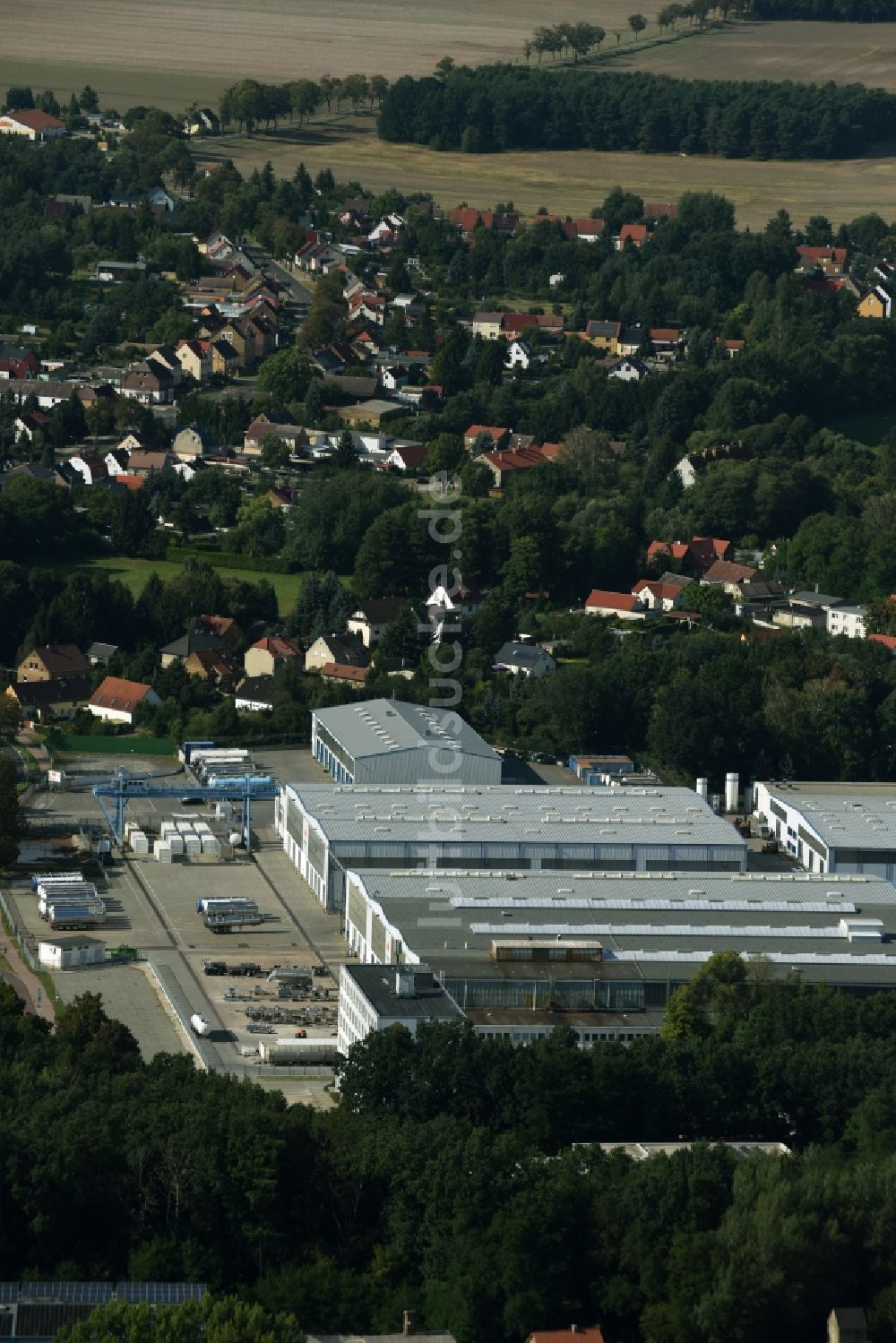 Lutherstadt Wittenberg aus der Vogelperspektive: Werksgelände der Feldbinder Spezialfahrzeugwerke GmbH (Werk Wittenberg) in Lutherstadt Wittenberg im Bundesland Sachsen-Anhalt