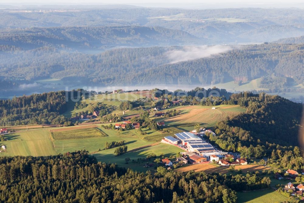 Luftaufnahme Oberrot - Werksgelände der Fertighaus WEISS GmbH im Ortsteil Scheuerhalden in Oberrot im Bundesland Baden-Württemberg, Deutschland