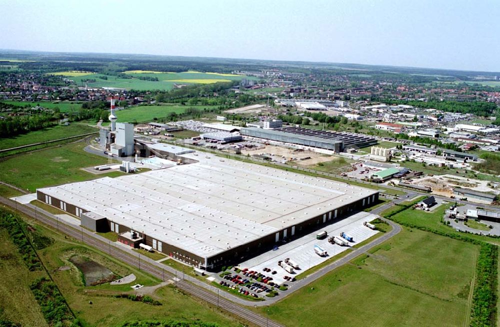 Haldensleben/Sachsen-Anhalt aus der Vogelperspektive: Werksgelände der Firma Euroglas in Haldensleben in Sachsen-Anhalt