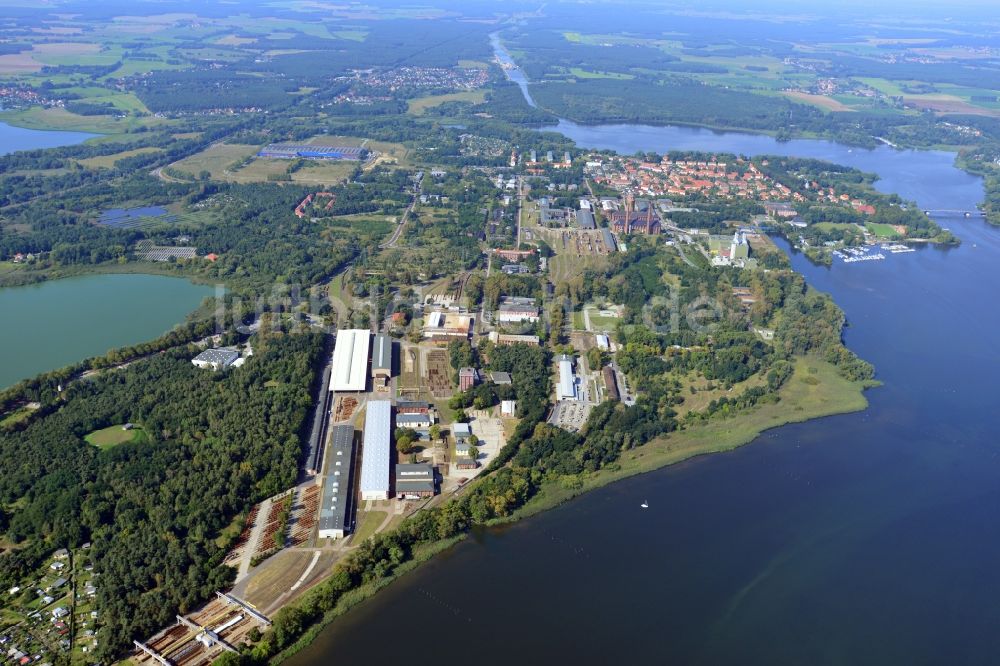 Luftbild Brandenburg Havel - Werksgelände der Firma Gleisbaumechanik Brandenburg/H. GmbH in Brandenburg an der Havel im Bundesland Brandenburg