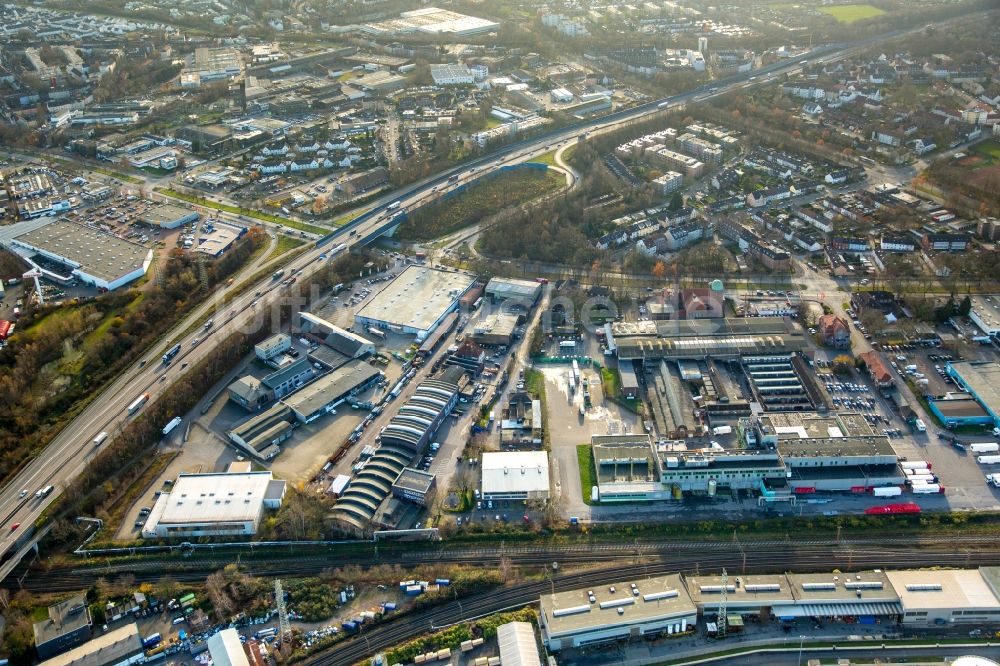 Gelsenkirchen von oben - Werksgelände der Fleischzentrum Am Schlachthof GmbH und der Bechem Otto & Co. KG, Niederlassung Gelsenkirchen in Gelsenkirchen im Bundesland Nordrhein-Westfalen