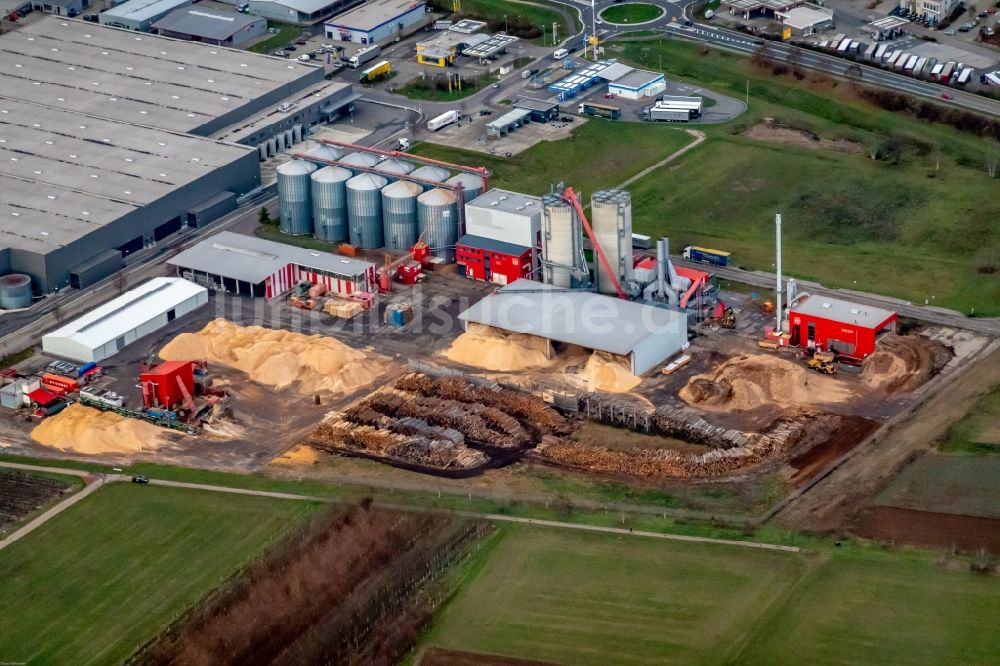 Luftaufnahme Orschweier - Werksgelände der German Pellets in Ettenheim im Bundesland Baden-Württemberg, Deutschland