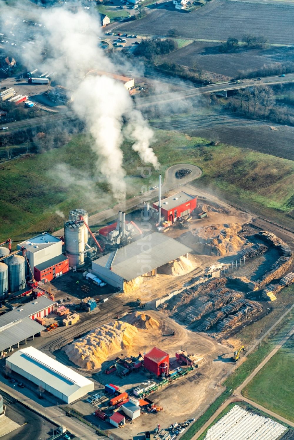 Luftbild Orschweier - Werksgelände German Pellets in Orschweier im Bundesland Baden-Württemberg, Deutschland