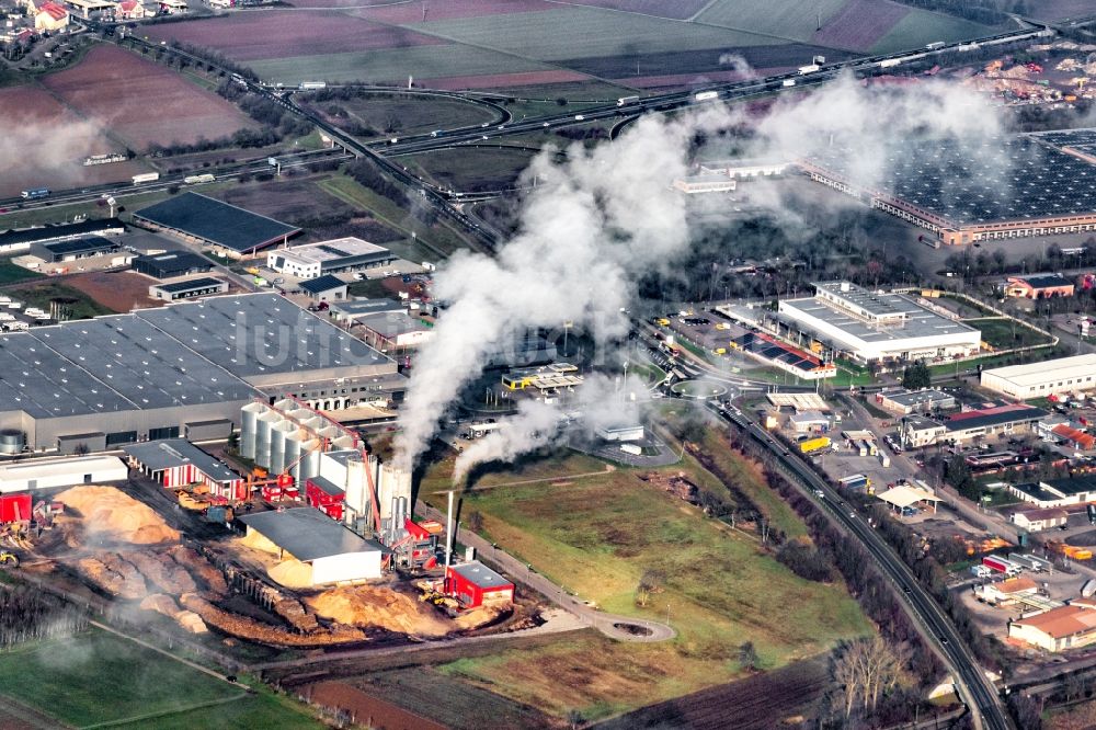 Luftaufnahme Orschweier - Werksgelände German Pellets in Orschweier im Bundesland Baden-Württemberg, Deutschland