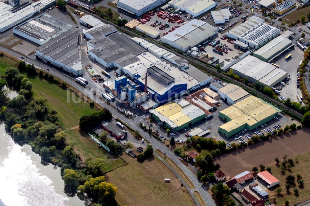 Lohr am Main von oben - Werksgelände der Gerresheimer Lohr GmbH an der Rodenbacher Straße im Ortsteil Sendelbach in Lohr am Main im Bundesland Bayern, Deutschland