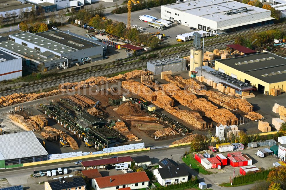 Wenzenbach von oben - Werksgelände der HCR Holz Centrum Regensburg GmbH in Wenzenbach im Bundesland Bayern, Deutschland