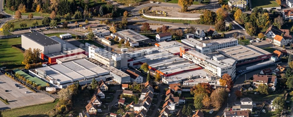 Oberndorf am Neckar aus der Vogelperspektive: Werksgelände von Heckler & Koch im Ortsteil Lindenhof in Oberndorf am Neckar im Bundesland Baden-Württemberg, Deutschland