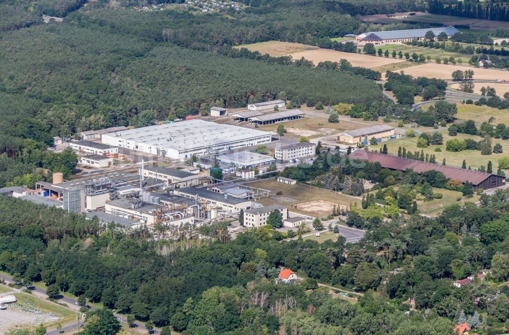 Werder (Havel) aus der Vogelperspektive: Werksgelände der Herbstreith & Fox KG Pektin-Fabriken in Werder (Havel) im Bundesland Brandenburg, Deutschland