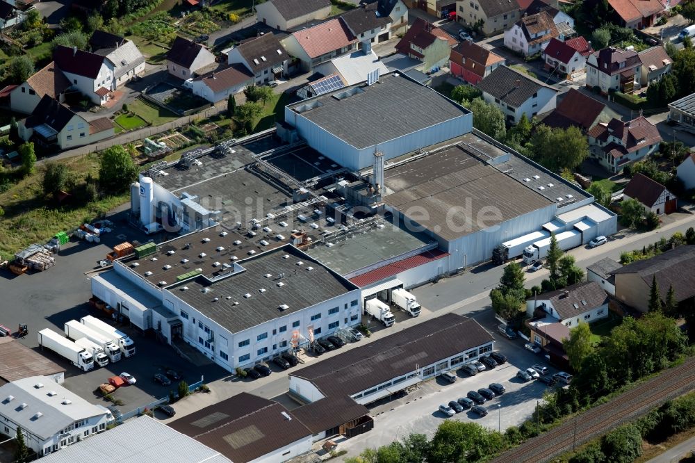 Boxberg von oben - Werksgelände der Hofmann Menü-Manufaktur GmbH an der Adelbert-Hofmann-Straße in Boxberg im Bundesland Baden-Württemberg, Deutschland