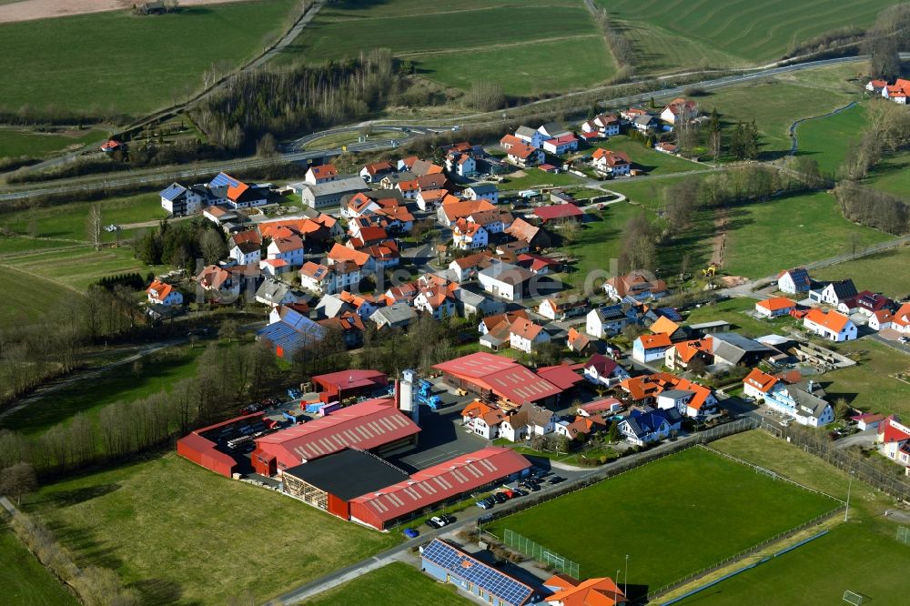 Luftbild Brand - Werksgelände der Holzbau Gutmann GmbH in Brand im Bundesland Hessen, Deutschland