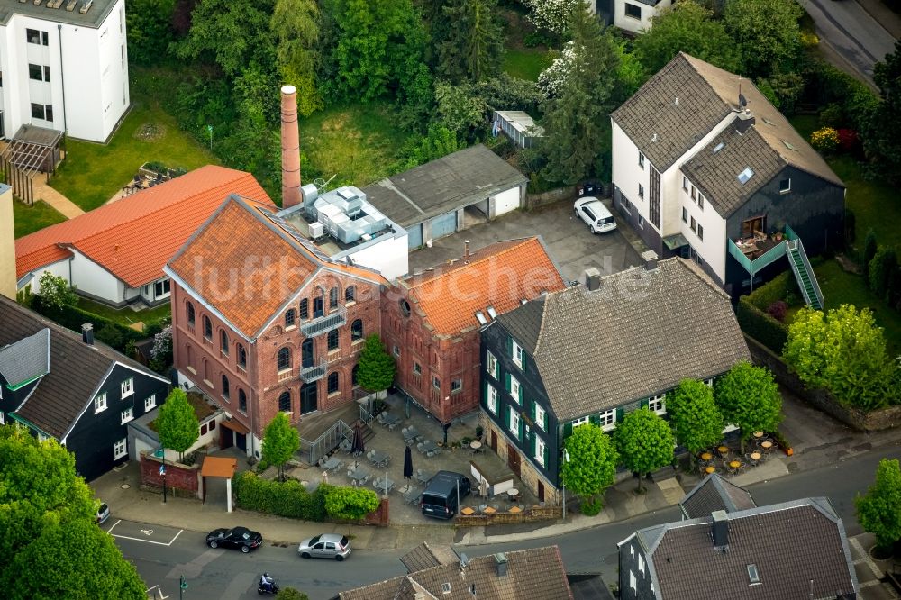 Gevelsberg von oben - Werksgelände der Kornbrennerei Bettina Bothe an der Elberfelder Straße in Gevelsberg im Bundesland Nordrhein-Westfalen