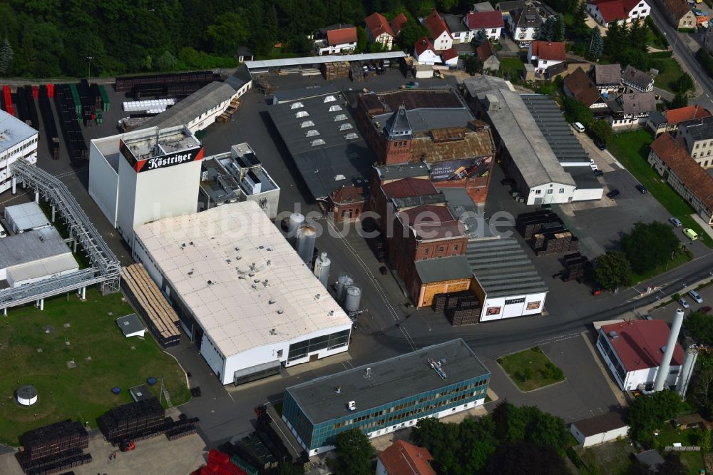 Bad Köstritz von oben - Werksgelände der Köstritzer Schwarzbierbrauerei in Bad Köstritz im Bundesland Thüringen