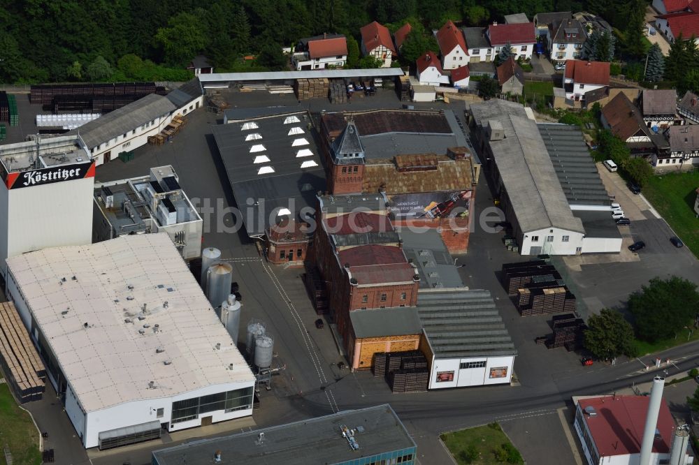 Bad Köstritz aus der Vogelperspektive: Werksgelände der Köstritzer Schwarzbierbrauerei in Bad Köstritz im Bundesland Thüringen