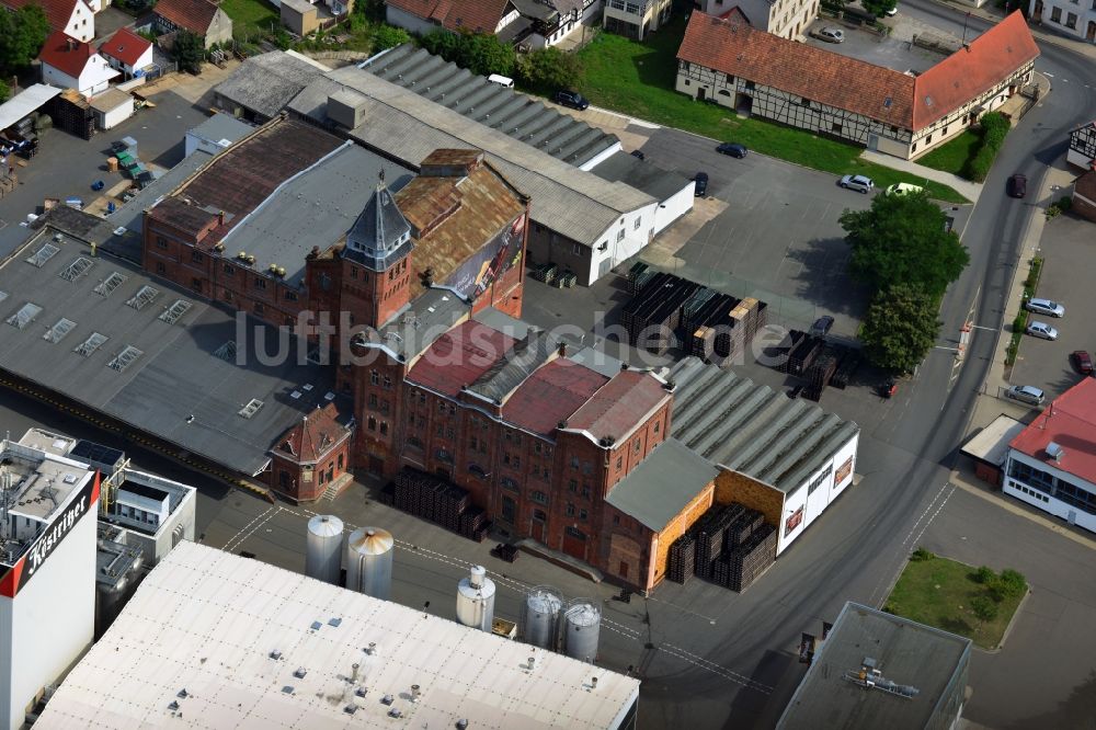 Bad Köstritz von oben - Werksgelände der Köstritzer Schwarzbierbrauerei in Bad Köstritz im Bundesland Thüringen