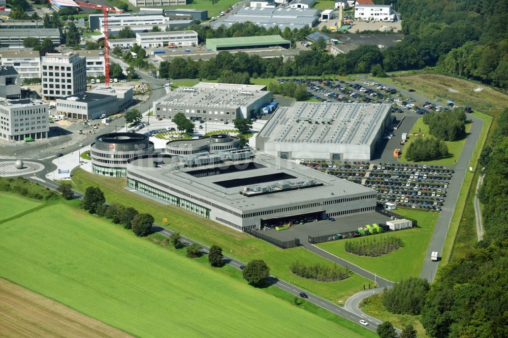 Wetzlar von oben - Werksgelände der LEICA WELT IM LEITZ-PARK in Wetzlar im Bundesland Hessen, Deutschland