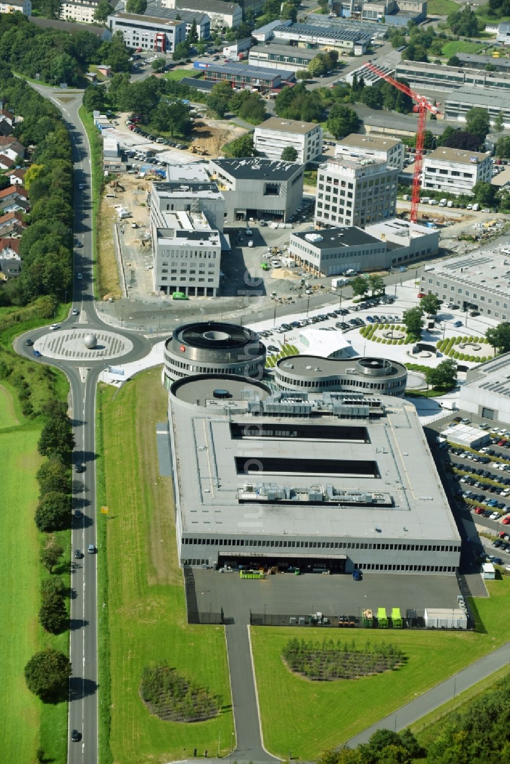 Luftaufnahme Wetzlar - Werksgelände der LEICA WELT IM LEITZ-PARK in Wetzlar im Bundesland Hessen, Deutschland