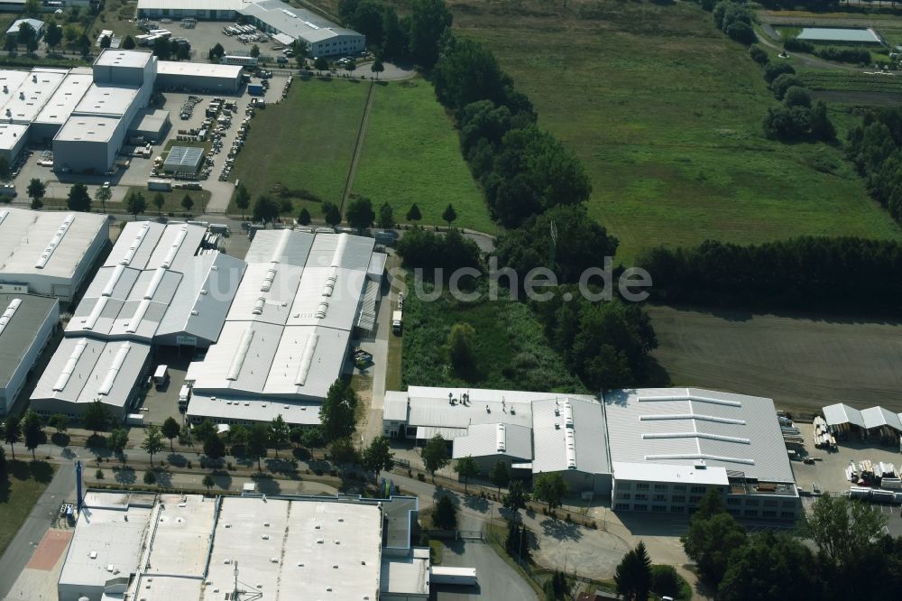 Ludwigslust aus der Vogelperspektive: Werksgelände der Lewens Sonnenschutz-Systeme GmbH & Co. KG in Ludwigslust im Bundesland Mecklenburg-Vorpommern