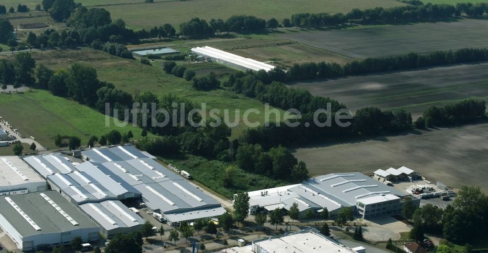 Ludwigslust aus der Vogelperspektive: Werksgelände der Lewens Sonnenschutz-Systeme GmbH & Co. KG in Ludwigslust im Bundesland Mecklenburg-Vorpommern