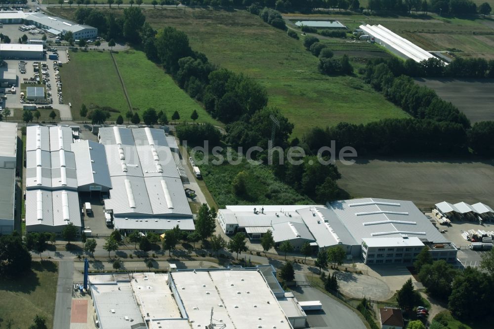 Luftbild Ludwigslust - Werksgelände der Lewens Sonnenschutz-Systeme GmbH & Co. KG in Ludwigslust im Bundesland Mecklenburg-Vorpommern