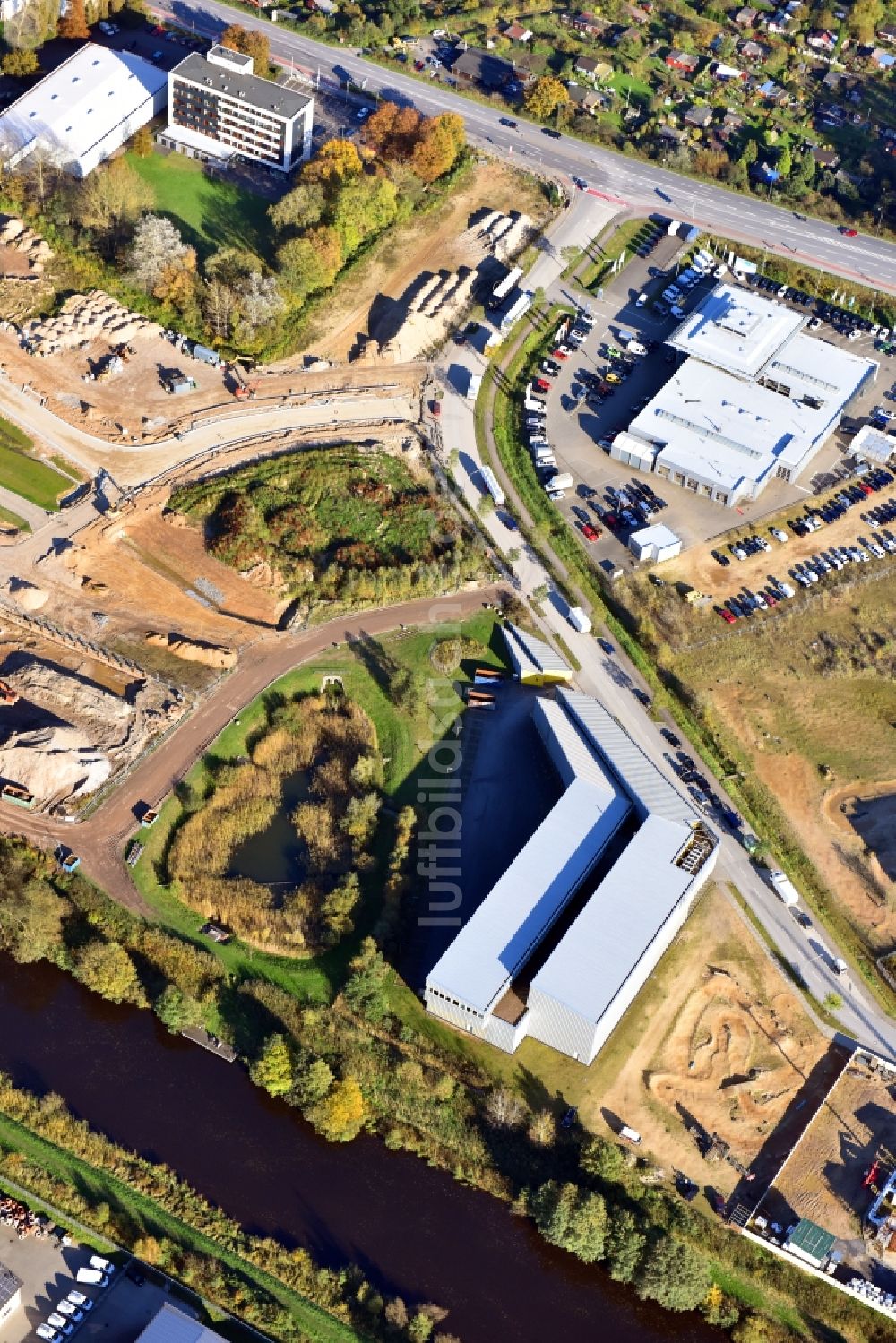 Hamburg aus der Vogelperspektive: Werksgelände der LZN Laser Zentrum Nord GmbH im Ortsteil Bergedorf in Hamburg, Deutschland