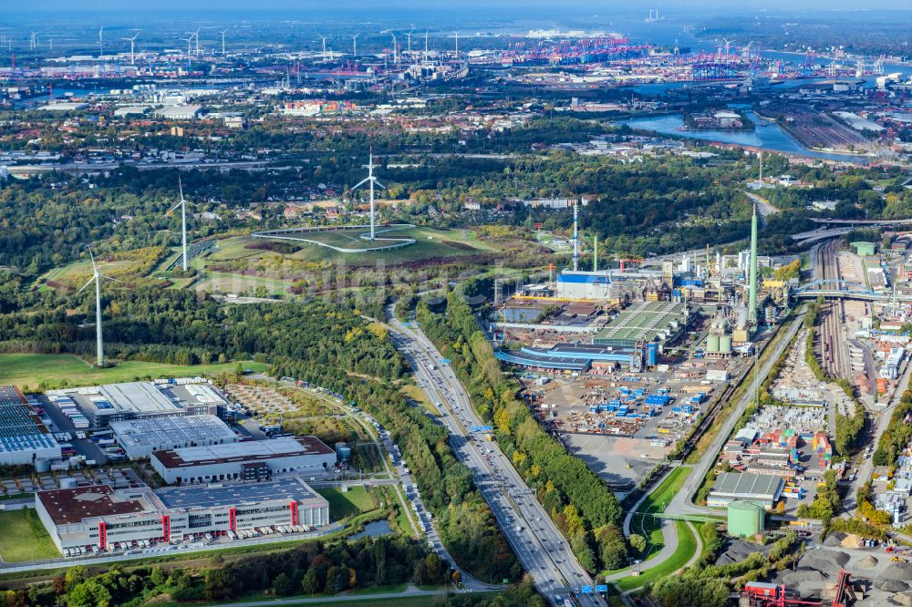 Hamburg von oben - Werksgelände am Müggenburger Hauptdeich in Hamburg, Deutschland