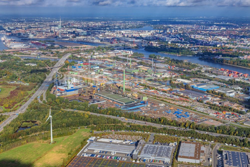 Hamburg von oben - Werksgelände am Müggenburger Hauptdeich in Hamburg, Deutschland