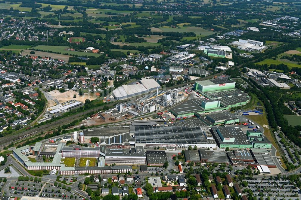 Luftbild Gütersloh - Werksgelände der Miele & Cie. KG an der Carl-Miele-Straße im Ortsteil Spexard in Gütersloh im Bundesland Nordrhein-Westfalen, Deutschland