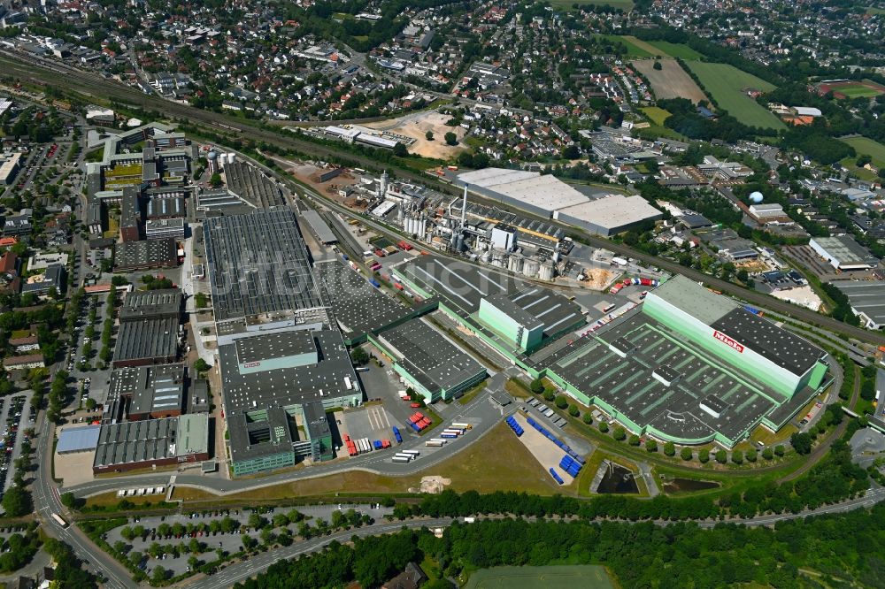 Luftbild Gütersloh - Werksgelände der Miele & Cie. KG an der Carl-Miele-Straße im Ortsteil Spexard in Gütersloh im Bundesland Nordrhein-Westfalen, Deutschland