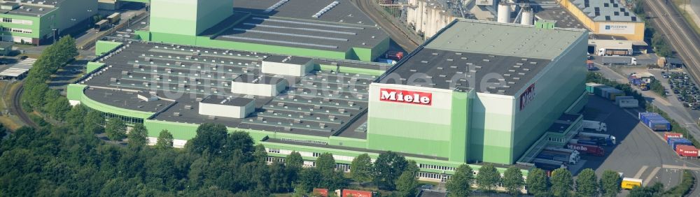 Gütersloh von oben - Werksgelände der Miele & Cie. KG in Gütersloh im Bundesland Nordrhein-Westfalen