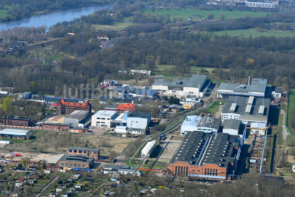 Luftbild Dessau - Werksgelände Molinari Rail GmbH in Dessau im Bundesland Sachsen-Anhalt, Deutschland