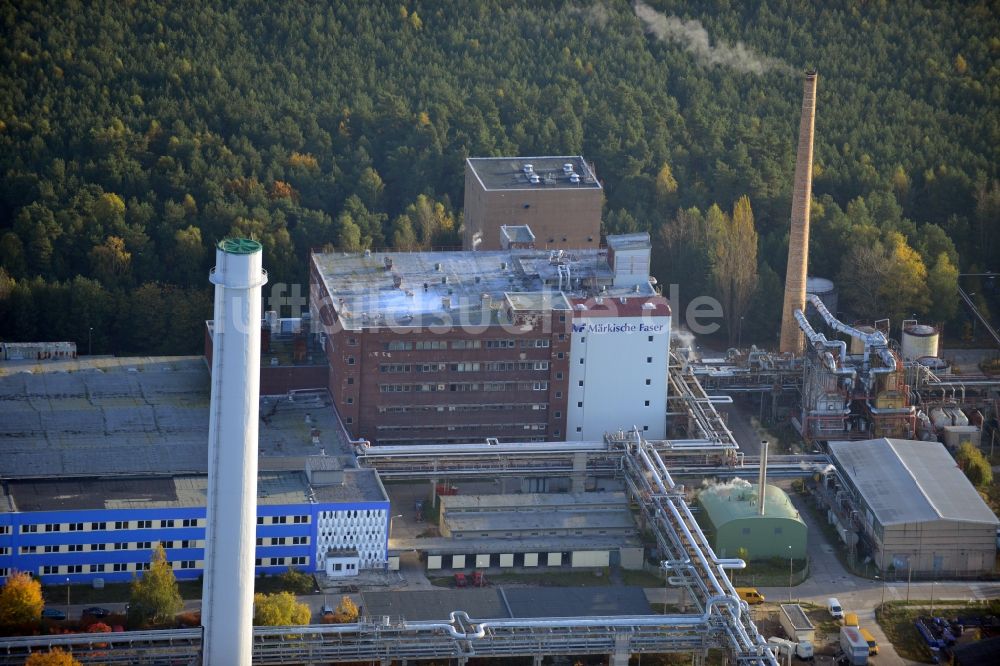 Premnitz aus der Vogelperspektive: Werksgelände der Märkische Faser GmbH in Premnitz im Bundesland Brandenburg