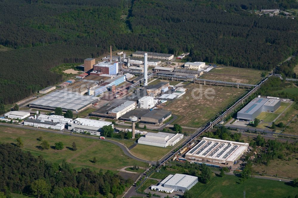 Premnitz aus der Vogelperspektive: Werksgelände der Märkische Faser GmbH in Premnitz im Bundesland Brandenburg, Deutschland