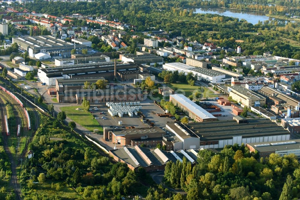 Luftaufnahme Magdeburg - Werksgelände der MTU Reman Technologies GmbH an der Friedrich-List-Straße im Ortsteil Fermersleben in Magdeburg im Bundesland Sachsen-Anhalt, Deutschland