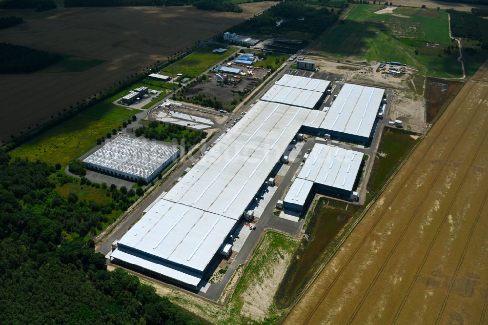 Möckern aus der Vogelperspektive: Werksgelände Nokera - Green-Construction-Factory in Möckern im Bundesland Sachsen-Anhalt, Deutschland