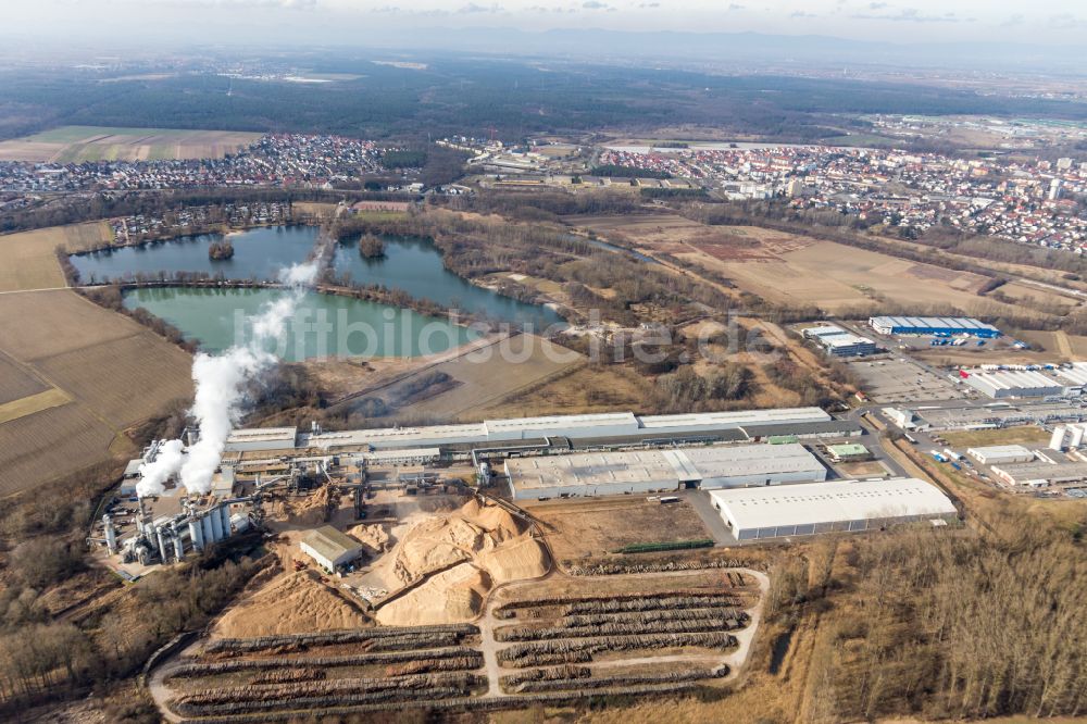 Luftbild Germersheim - Werksgelände der Nolte Holzwerkstoff GmbH & Co. KG in Germersheim im Bundesland Rheinland-Pfalz, Deutschland