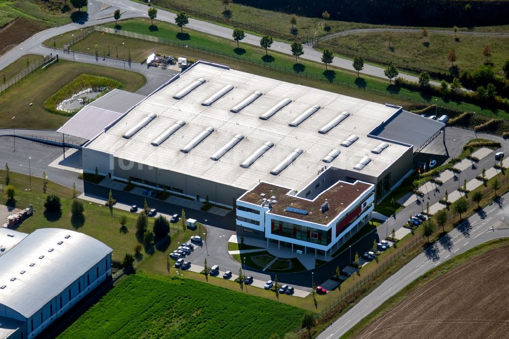 Luftaufnahme Boxberg - Werksgelände der PAN-DUR GmbH in der Max-Planck-Straße in Boxberg im Bundesland Baden-Württemberg, Deutschland