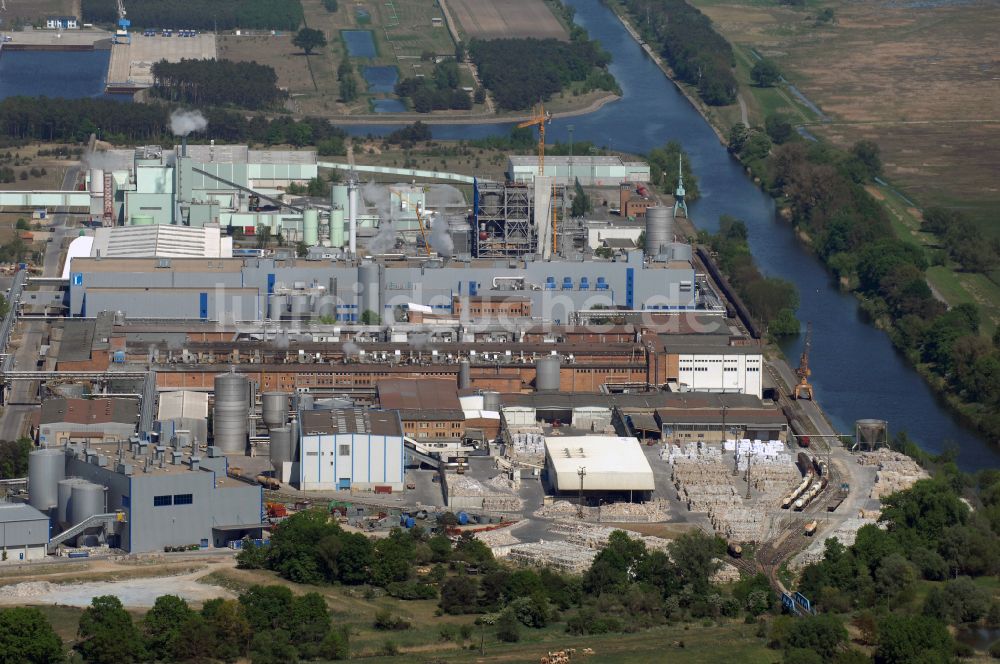 Luftbild Schwedt/Oder - Werksgelände der Papierfabrik der LEIPA Georg Leinfelder GmbH in Schwedt/Oder im Bundesland Brandenburg, Deutschland