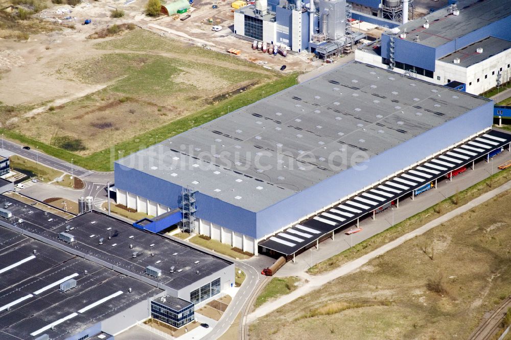 Luftbild Wörth am Rhein - Werksgelände der Papierfabrik Palm in Wörth am Rhein im Bundesland Rheinland-Pfalz, Deutschland