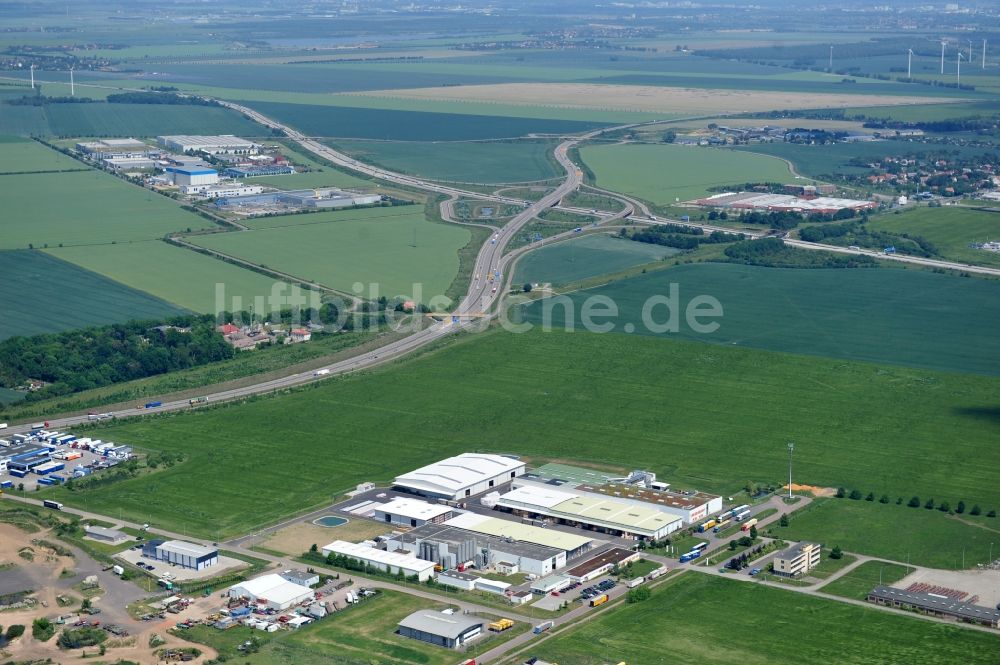 Luftaufnahme Landsberg - Werksgelände der Paul Bauder GmbH & Co KG in Landsberg in Sachsen-Anhalt