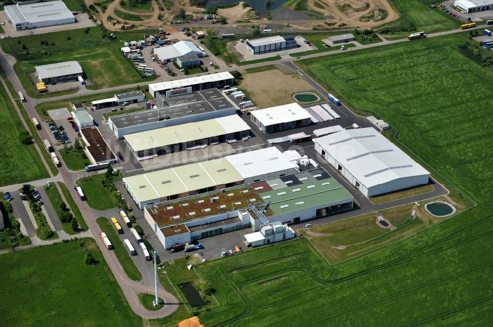 Luftaufnahme Landsberg - Werksgelände der Paul Bauder GmbH & Co KG in Landsberg in Sachsen-Anhalt