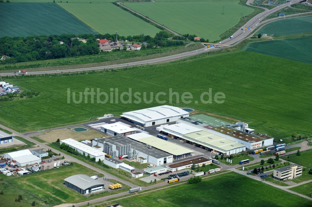 Landsberg aus der Vogelperspektive: Werksgelände der Paul Bauder GmbH & Co KG in Landsberg in Sachsen-Anhalt