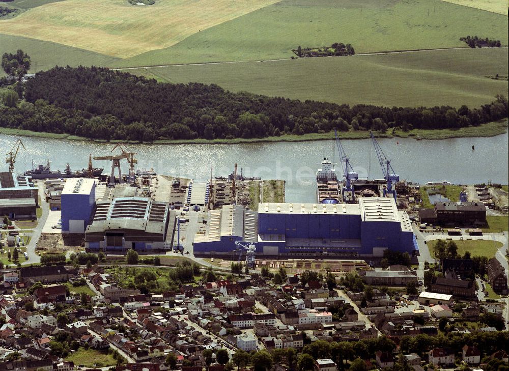 Luftaufnahme Wolgast - Werksgelände der Peenewerft Wolgast