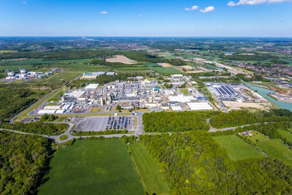 Luftaufnahme Hamm - Werksgelände der Du Pont de Nemours (Deutschland) GmbH Frielinghauser Straße im Ortsteil Norddinker in Hamm im Bundesland Nordrhein-Westfalen