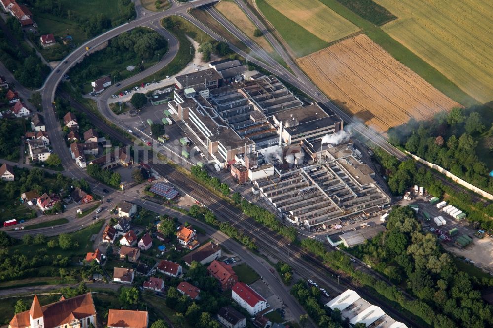 Aalen aus der Vogelperspektive: Werksgelände der RUD Ketten Rieger & Dietz GmbH u. Co. KG im Ortsteil Unterkochen in Aalen im Bundesland Baden-Württemberg, Deutschland