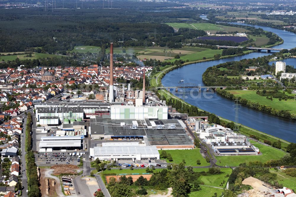 Luftaufnahme Stockstadt am Main - Werksgelände der Sappi Stockstadt GmbH in Stockstadt am Main im Bundesland Bayern, Deutschland